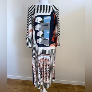 Henrik Vibskov Maximalism Abstract Pattern Drop Sleeve Dress size Large